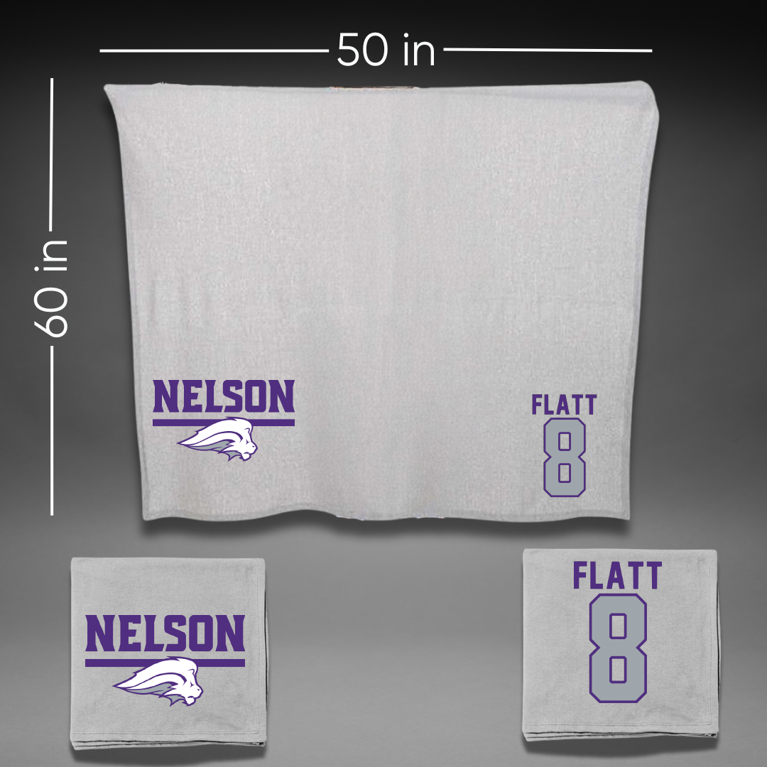 Nelson University Baseball Gray Blanket - #8 Wesley Flatt