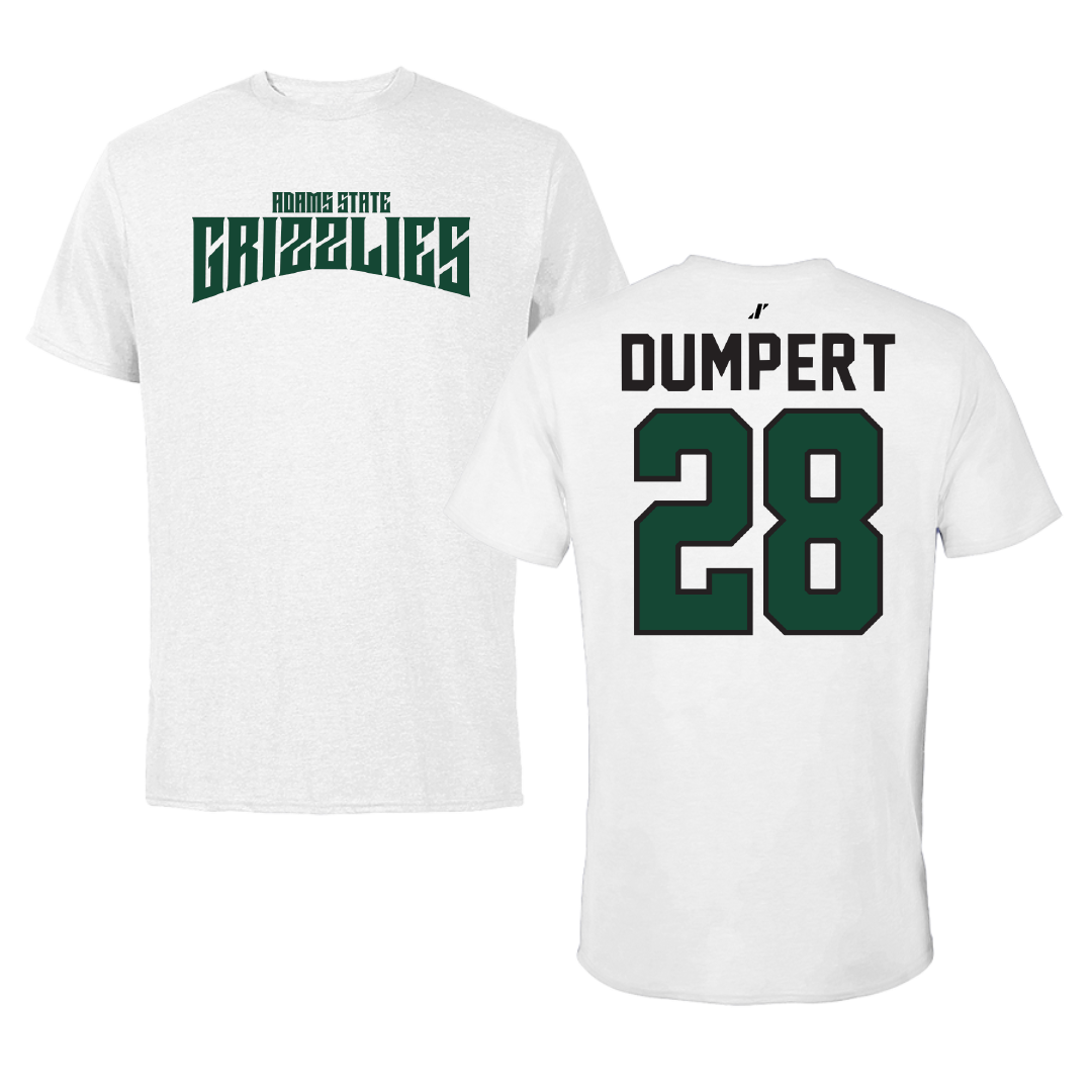 Adams State University Lacrosse White Classic Tee - #28 Devon Dumpert