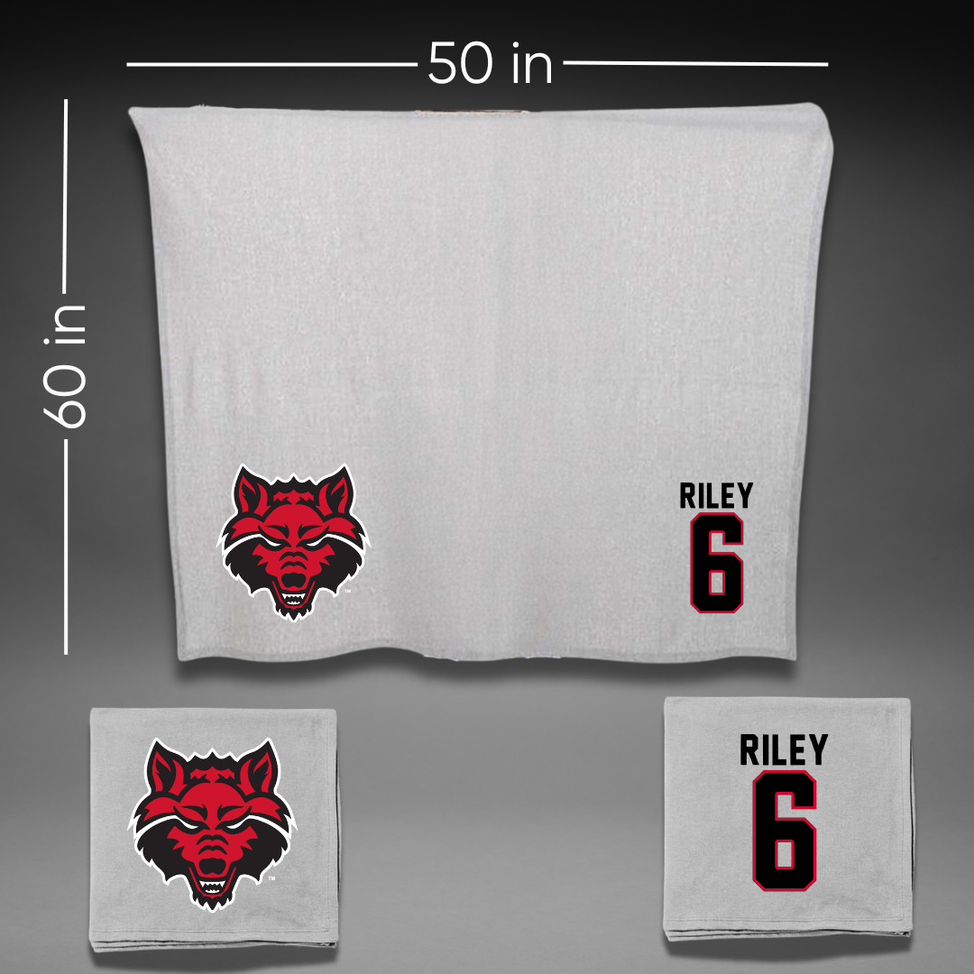 Arkansas State University Soccer Gray Blanket - #6 Emma Riley