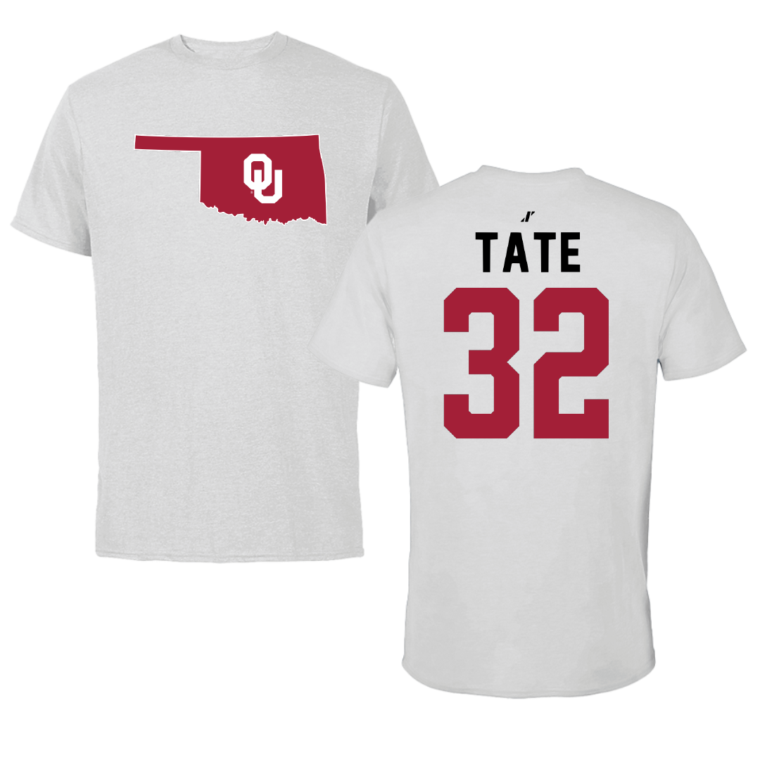 University of Oklahoma Baseball Light Gray State Tee - #32 Dylan Tate
