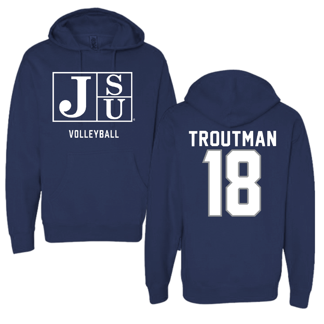 Jackson State University Volleyball Navy Hoodie - #18 Kayla Troutman