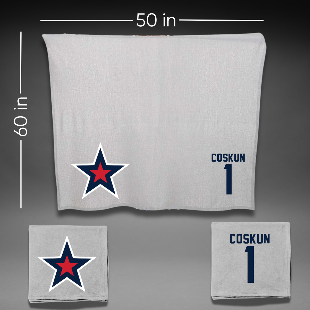 Robert Morris University Basketball Gray Blanket - #1 Tuana Coskun
