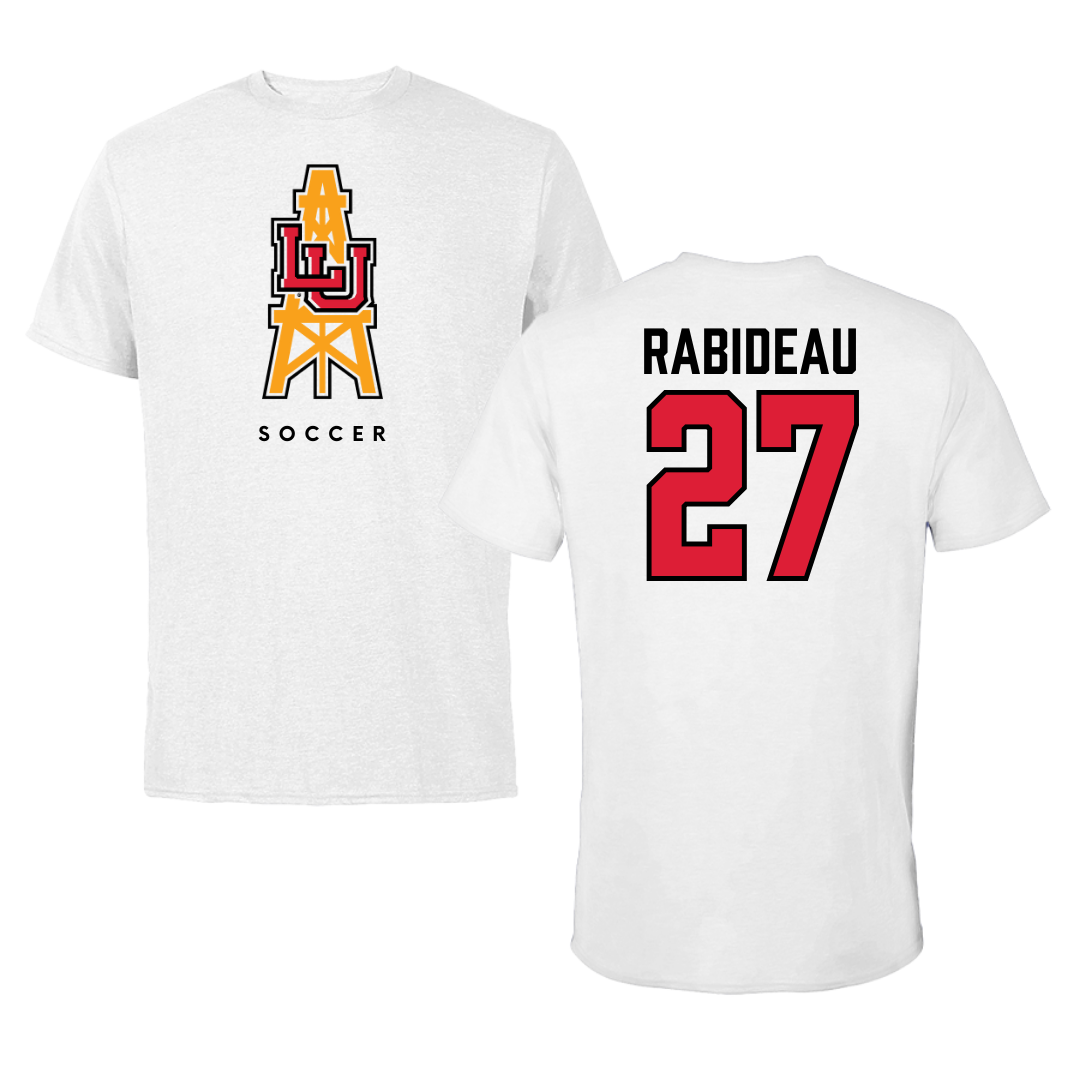 Lamar University Soccer White Performance Tee - #27 Madison Rabideau