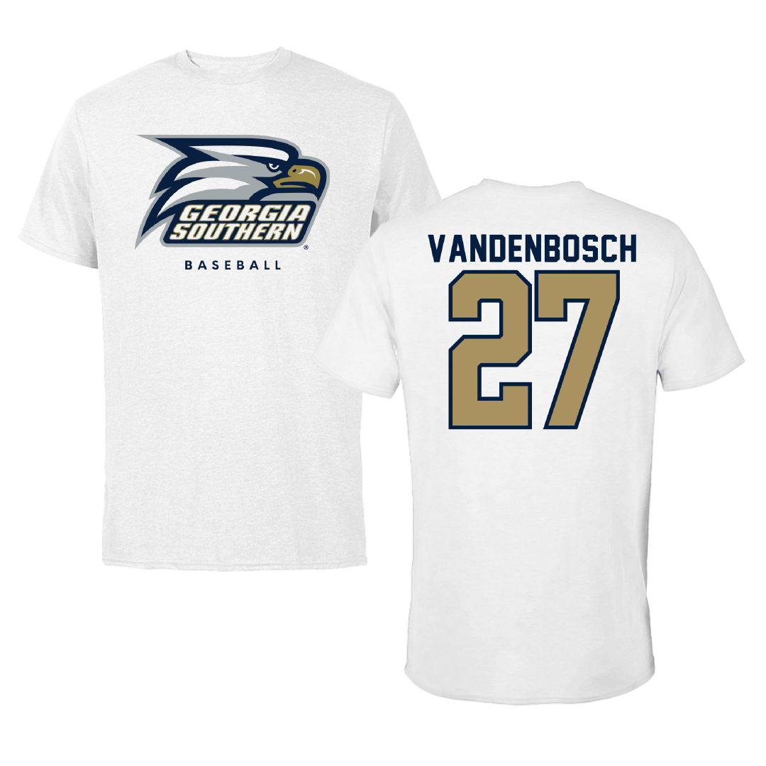 Georgia Southern University Baseball White Tee - #27 Evan Vandenbosch