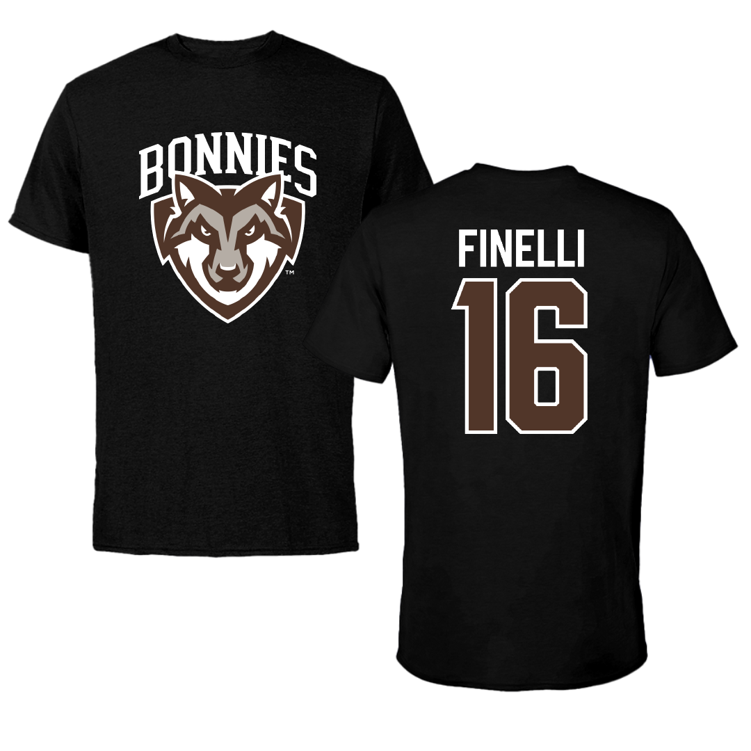 St. Bonaventure University Soccer Black Tee - #16 Luc Finelli