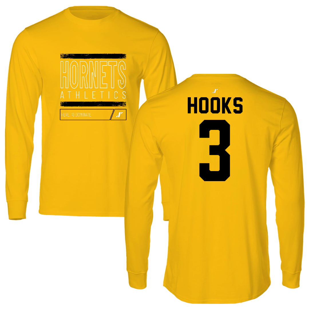 Alabama State University Basketball Gold Dominate Long Sleeve - #3 April Hooks