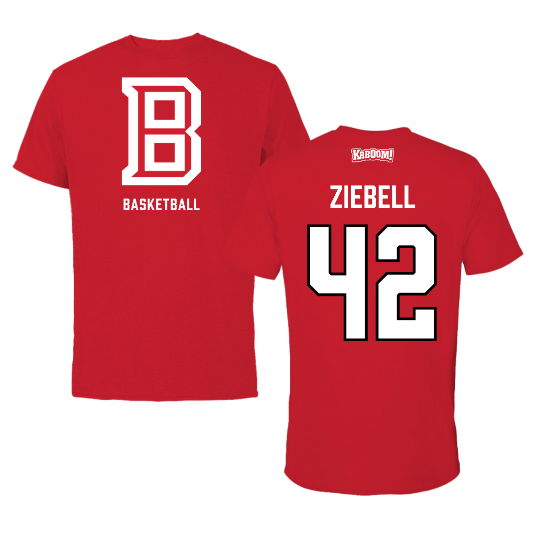 Bradley University Basketball Red Block Performance Tee - #42 Callie Ziebell
