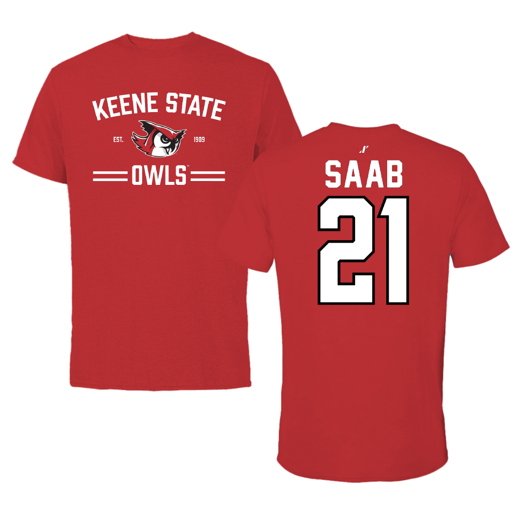Keene State College Soccer Red General Performance Tee - #21 Elise Saab