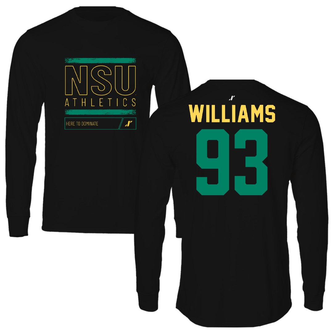 Norfolk State University Football Black Dominate Long Sleeve - #93 Jaylen Williams