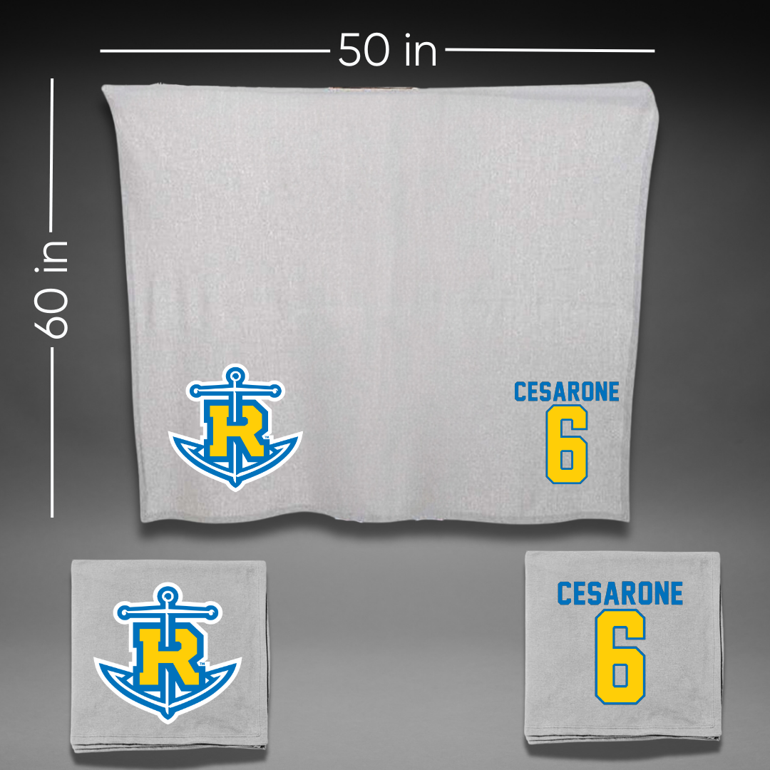 Rollins College Lacrosse Gray Blanket - #6 Dominic Cesarone