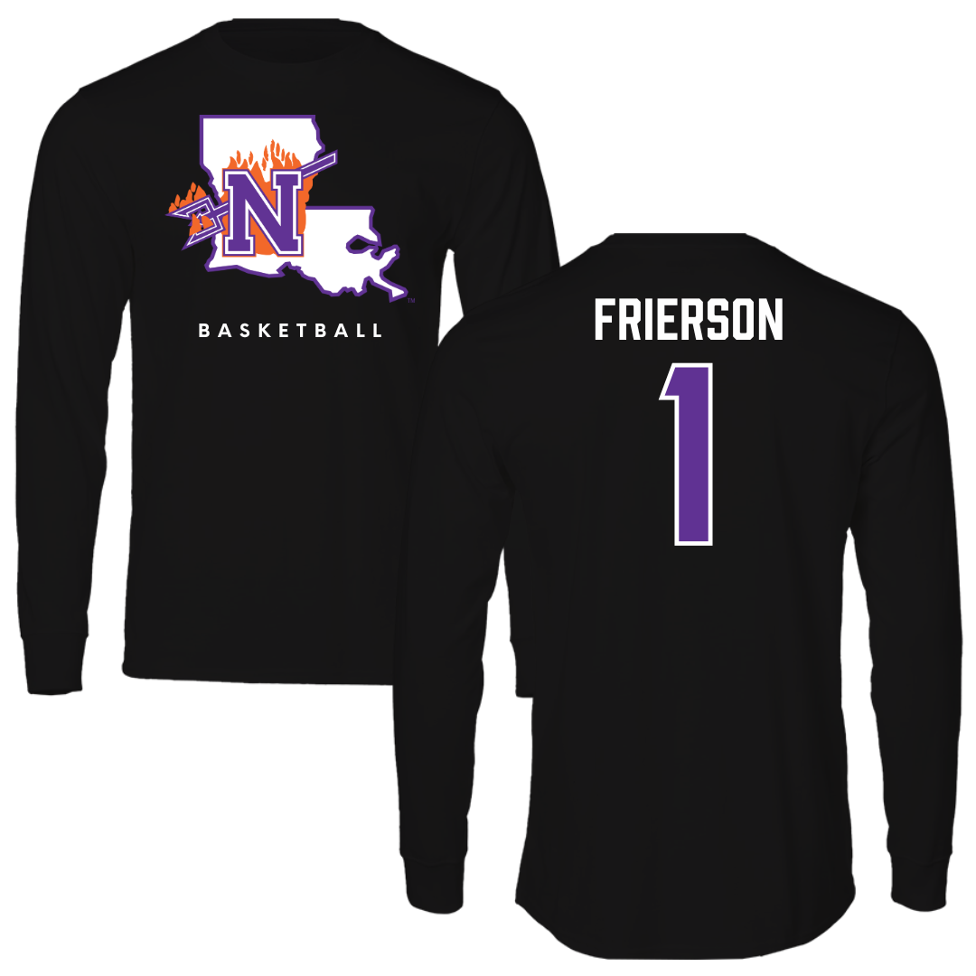 Northwestern State University Basketball Black Block Long Sleeve - #1 Jermesha Frierson