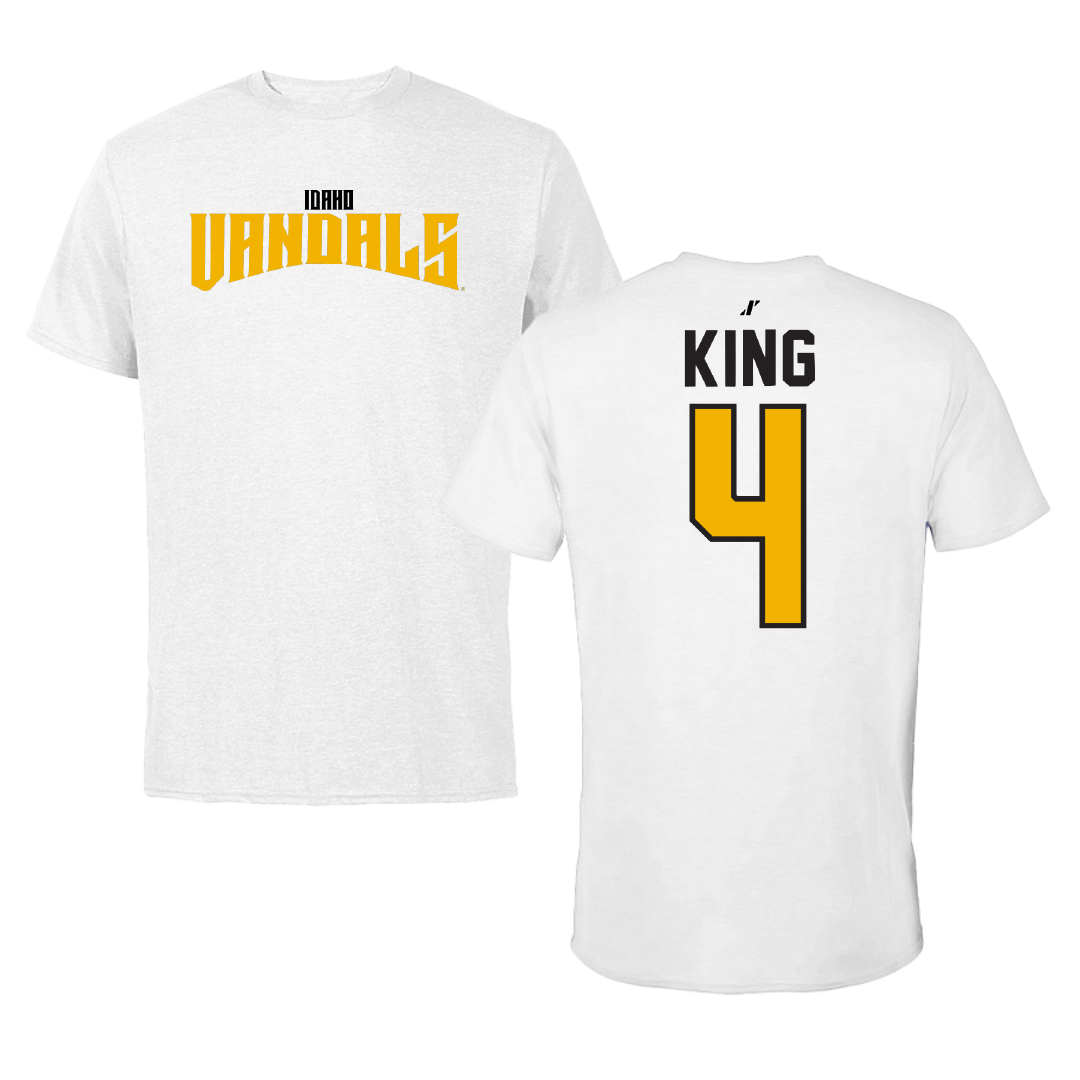 University of Idaho Football White Classic Tee - #4 Isiah King
