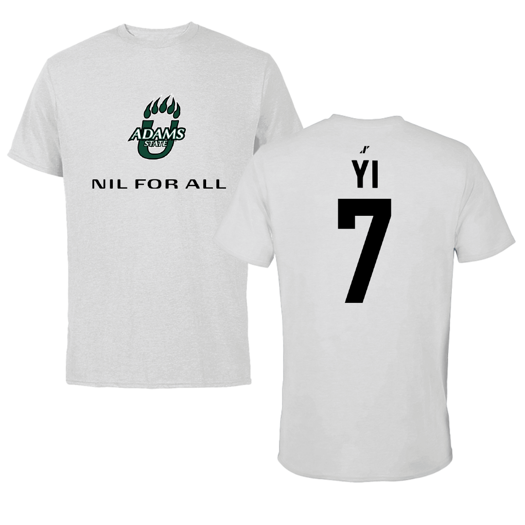 Adams State University Baseball Light Gray NIL for ALL Tee - #7 Austin Yi