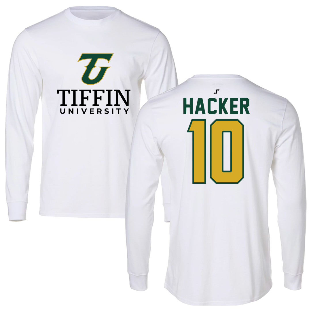 Tiffin University Football White Long Sleeve - #10 Trent Hacker