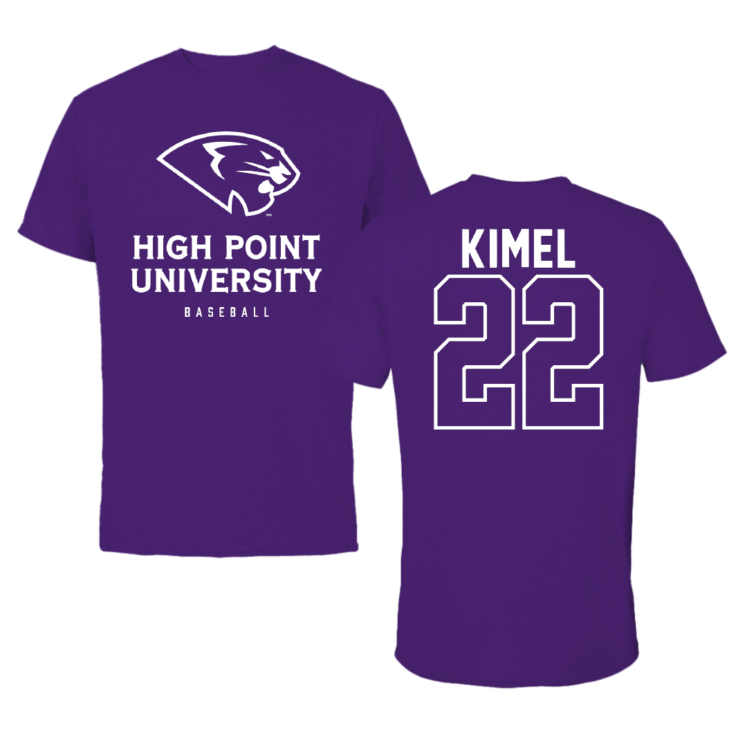High Point University Baseball Purple Tee - #22 Mac Kimel