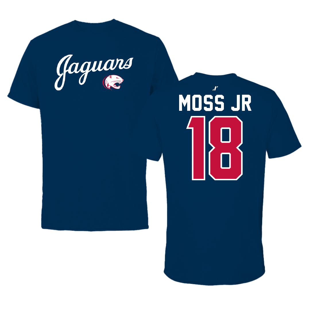 University of South Alabama Football Navy General Tee - #18 RJ Moss Jr