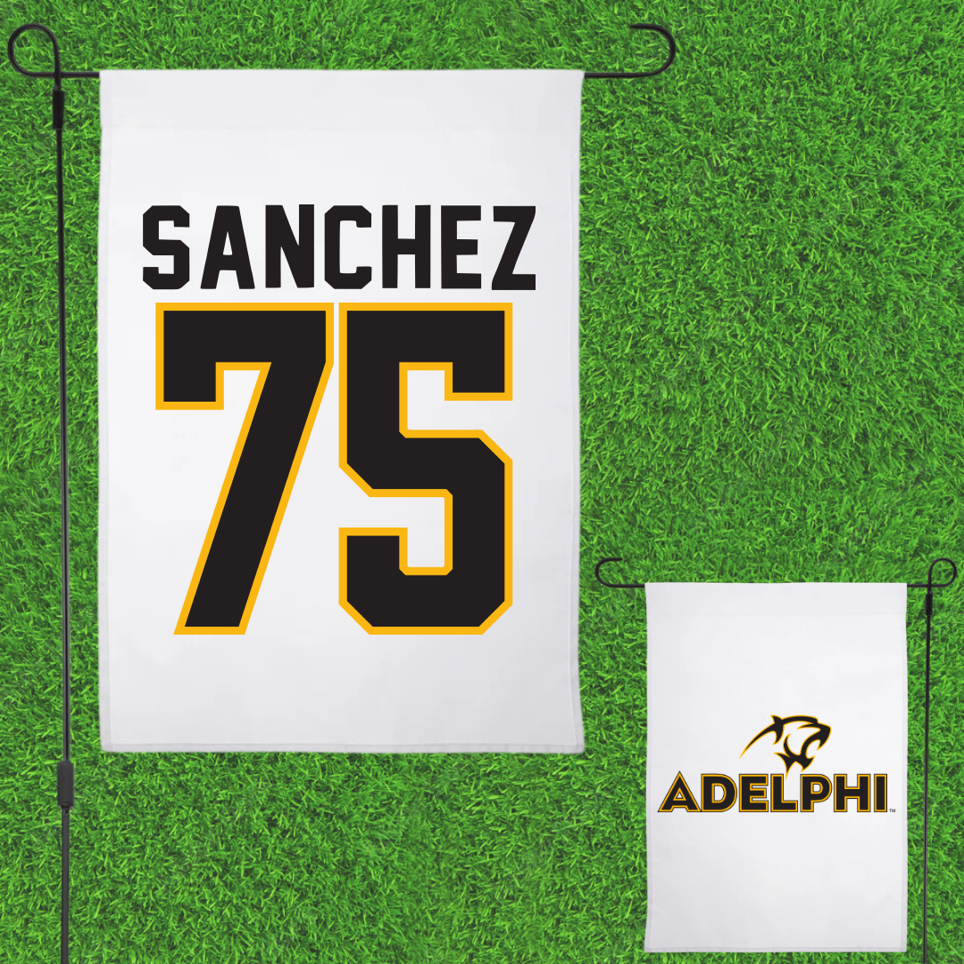 Adelphi University Bowling White Garden Flag - #75 Jillian Sanchez