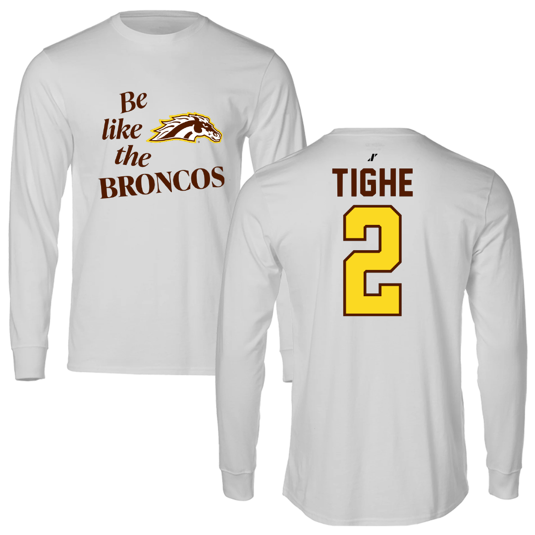 Western Michigan University Softball Light Gray Be Like Us Performance Long Sleeve - #2 Caitlin Tighe