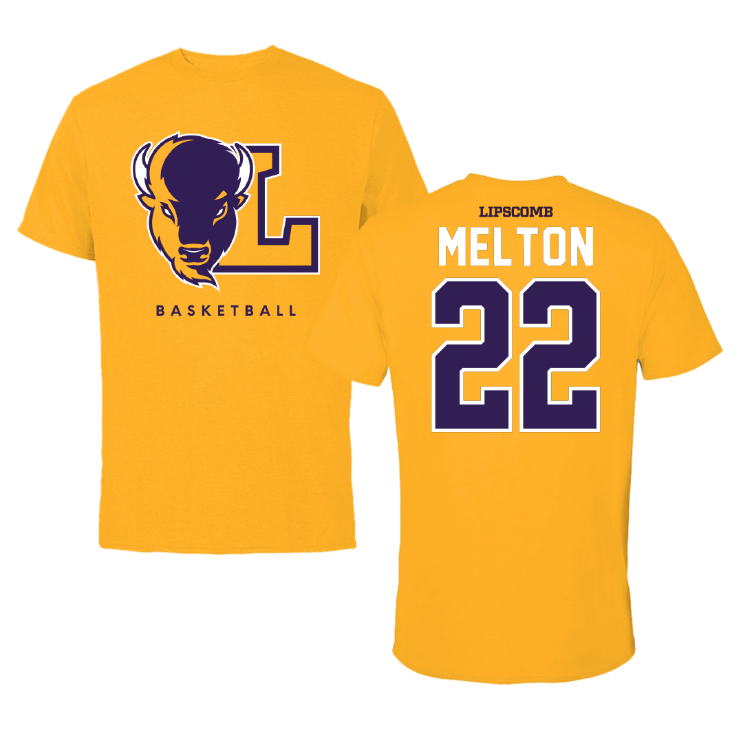 Lipscomb University Basketball Gold Performance Tee - #22 Addison Melton