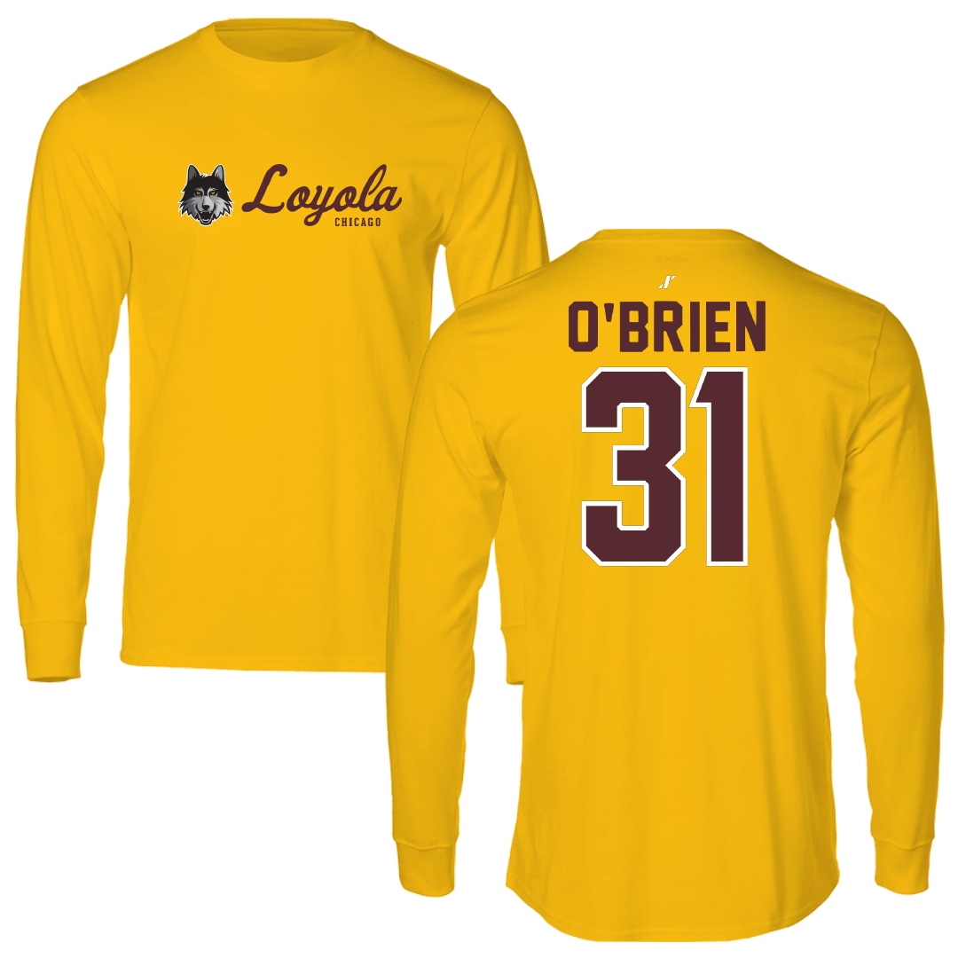Loyola University-Chicago Volleyball Gold General Performance Long Sleeve - #31 Gavin O’Brien