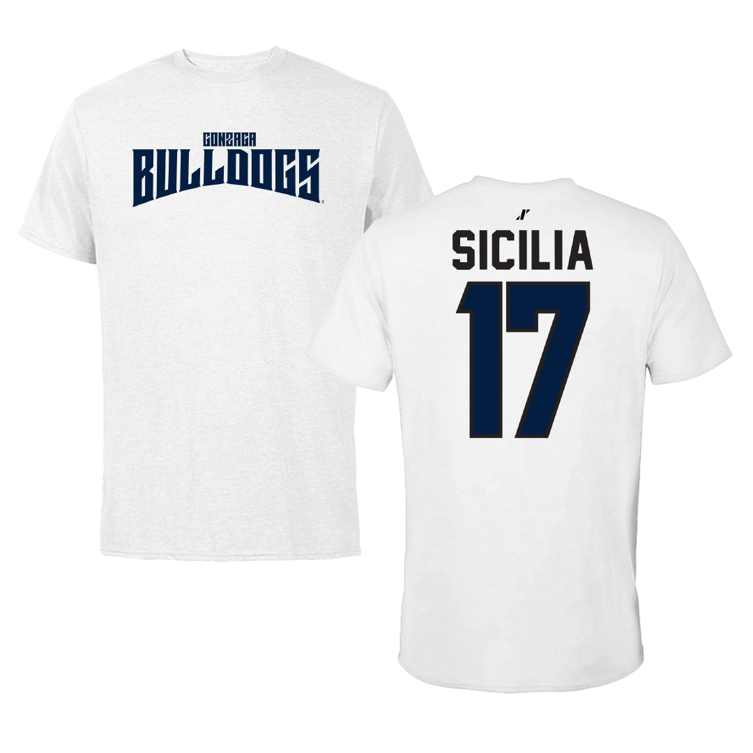 Gonzaga University Soccer White Classic Tee - #17 Abbie Sicilia