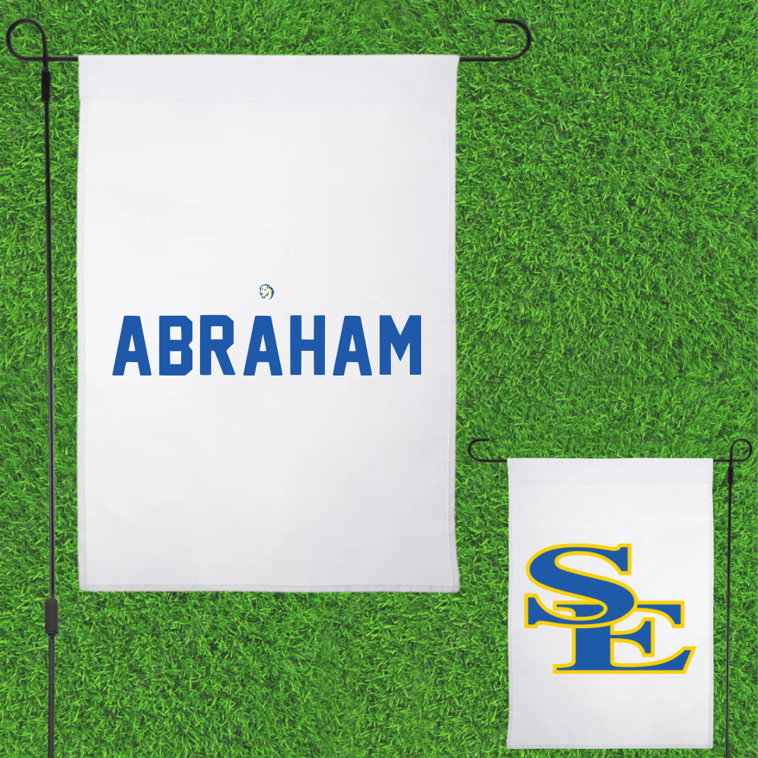 Southeastern Oklahoma State University TF and XC White Garden Flag - Anjelika Abraham
