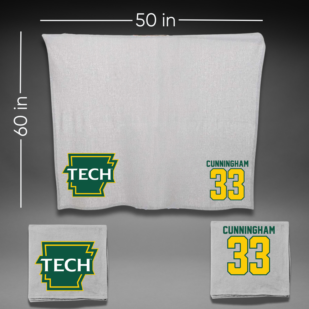 Arkansas Tech University Basketball Gray Blanket - #33 AbbiGrace Cunningham