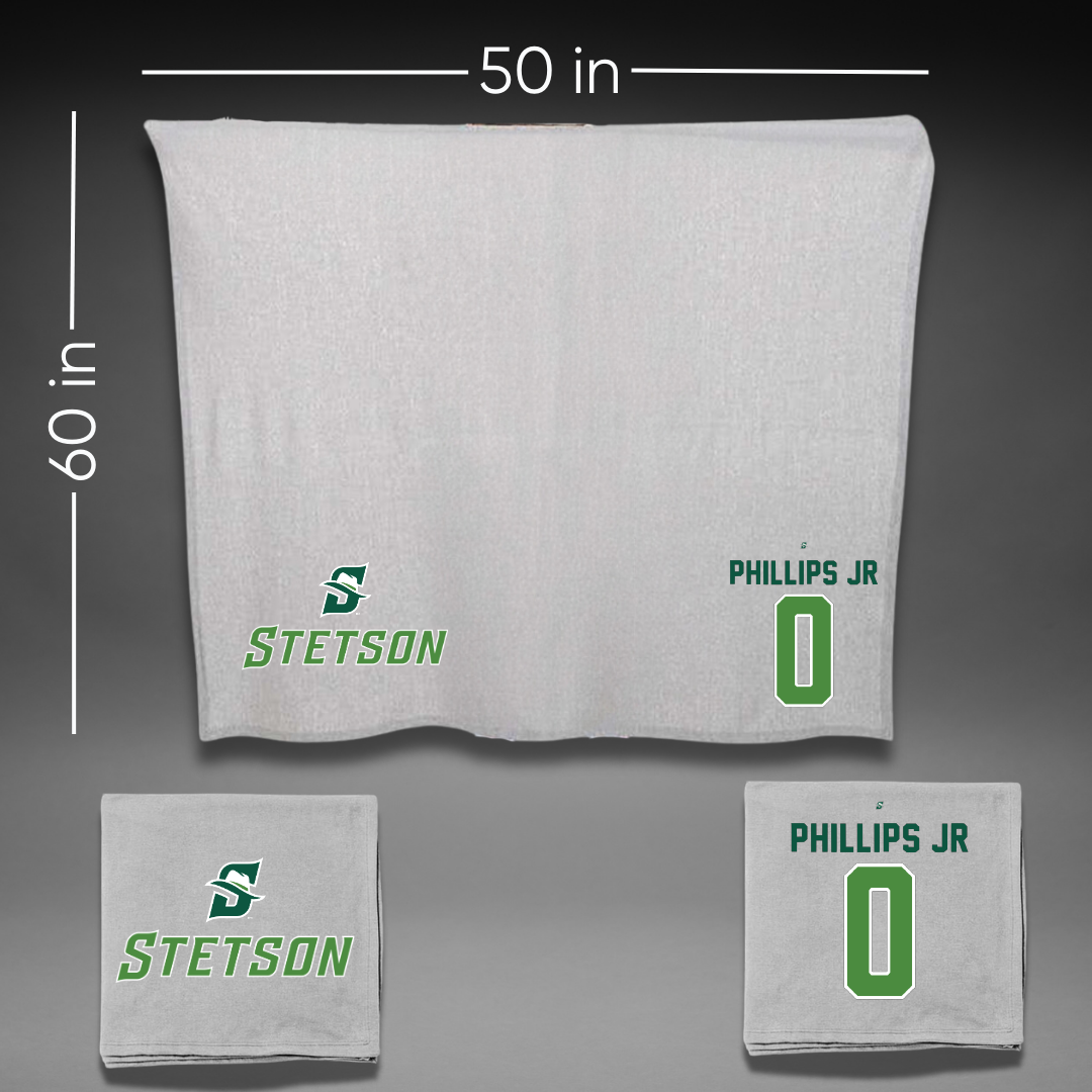 Stetson University Basketball Gray Blanket - #0 Jamie Phillips Jr