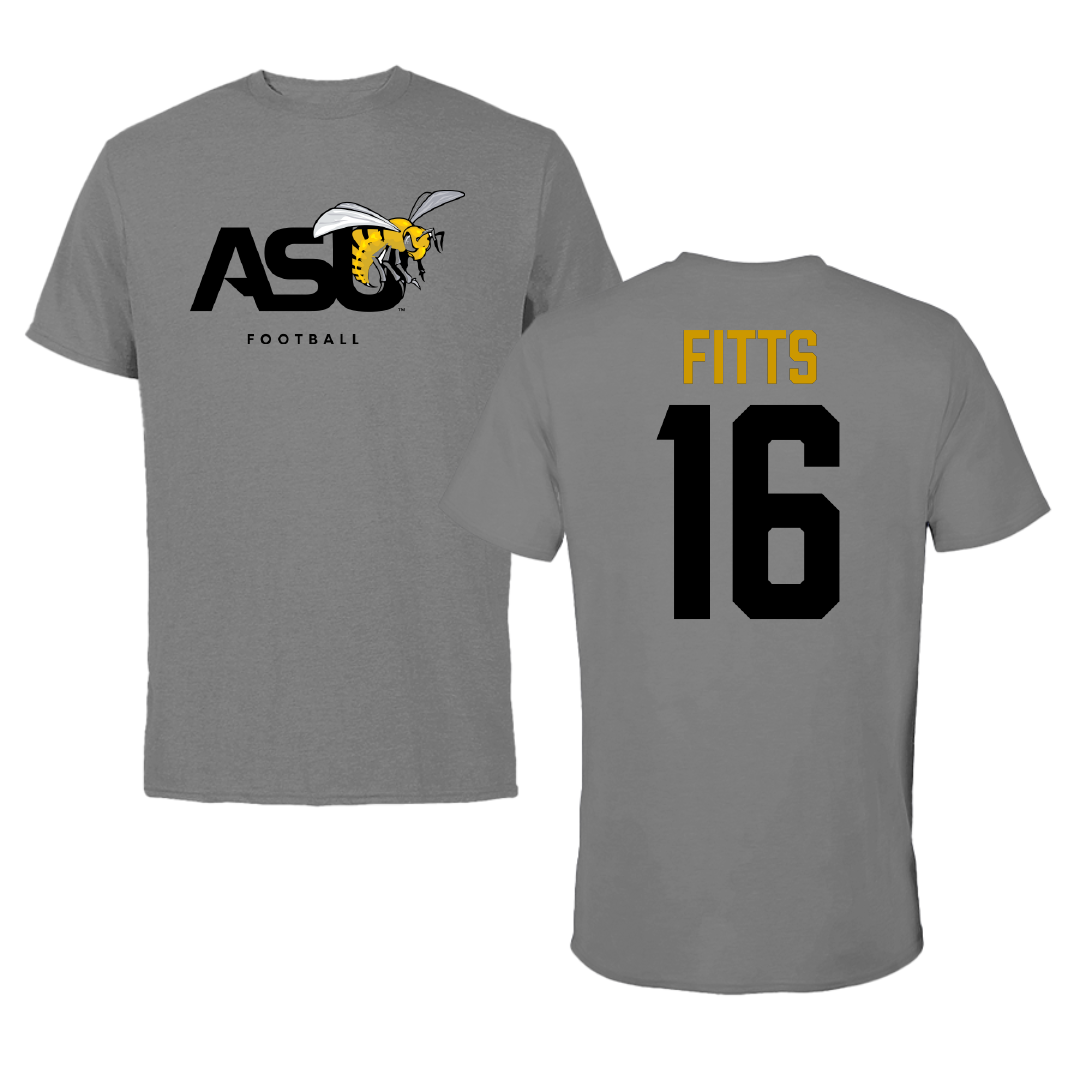 Alabama State University Football Dark Gray Tee - #16 Adrian Fitts