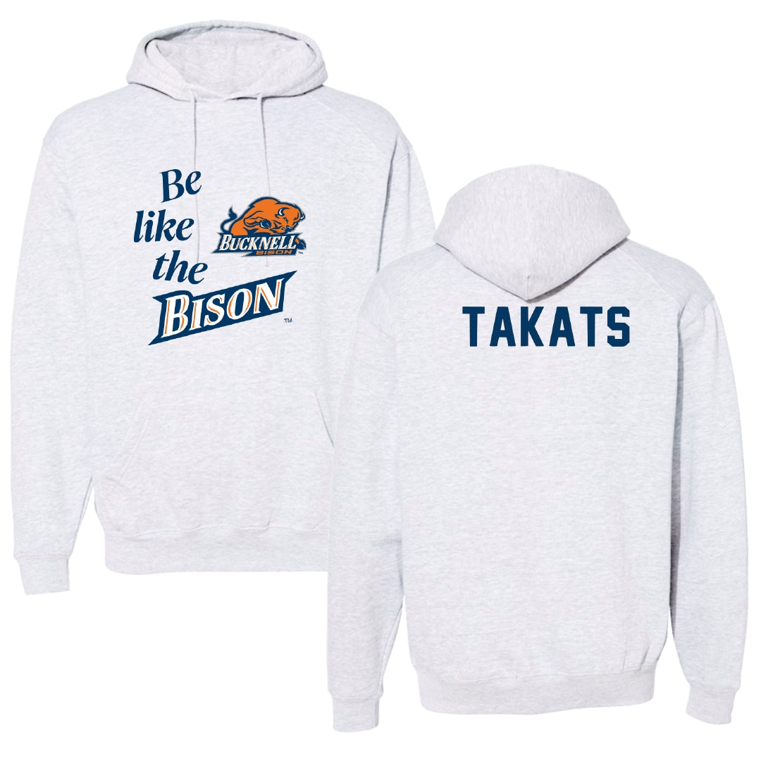 Bucknell University Wrestling Light Gray Be Like Us Hoodie - Myles Takats