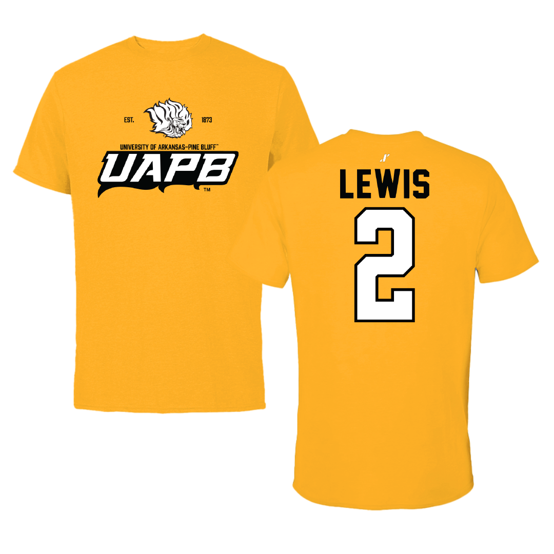 University of Arkansas-Pine Bluff Football Gold General Performance Tee - #2 Kenji Lewis