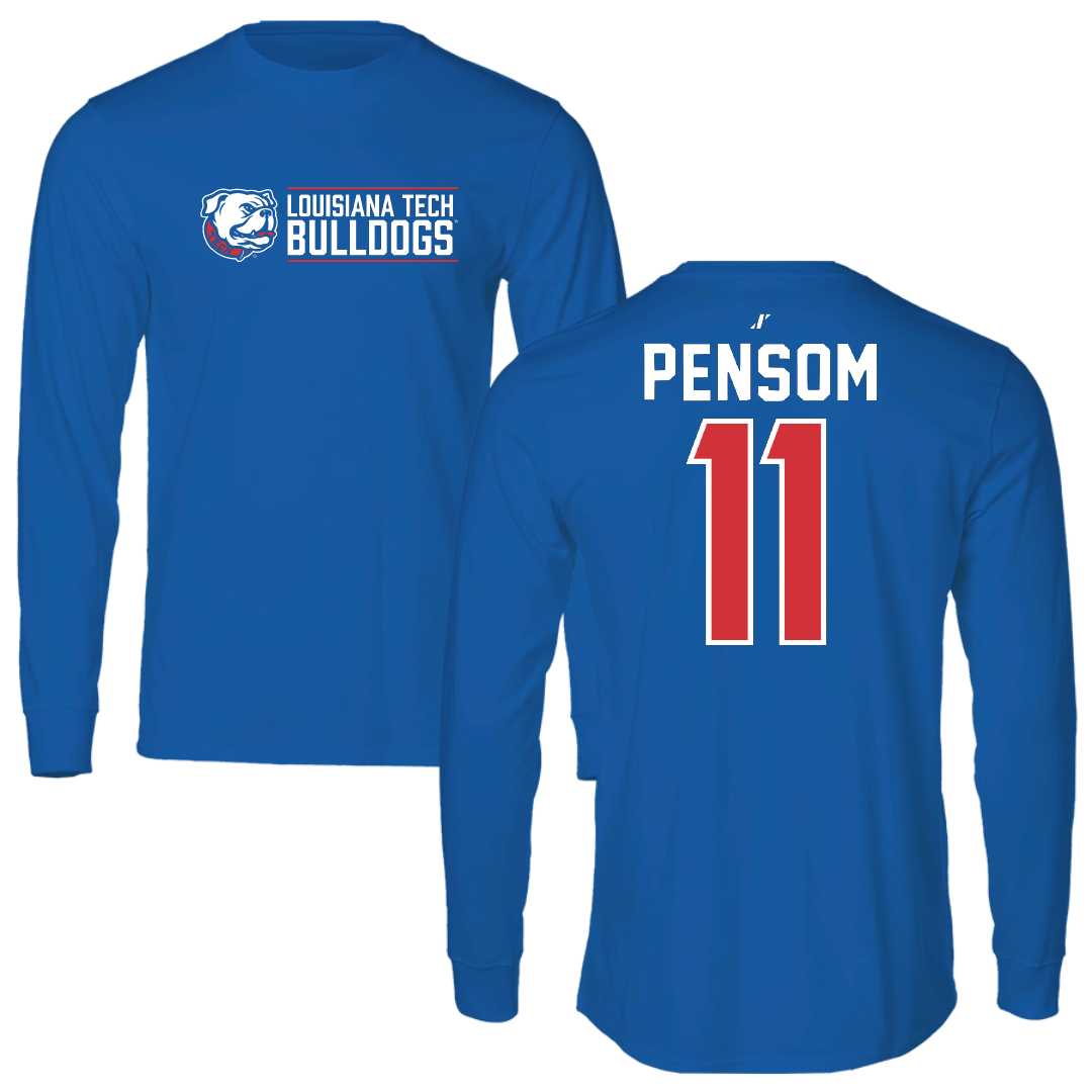 Louisiana Tech University Soccer Blue General Performance Long Sleeve - #11 Madison Pensom