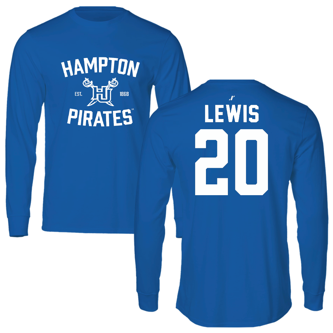 Hampton University Basketball Blue General Long Sleeve - #20 Kellan Lewis