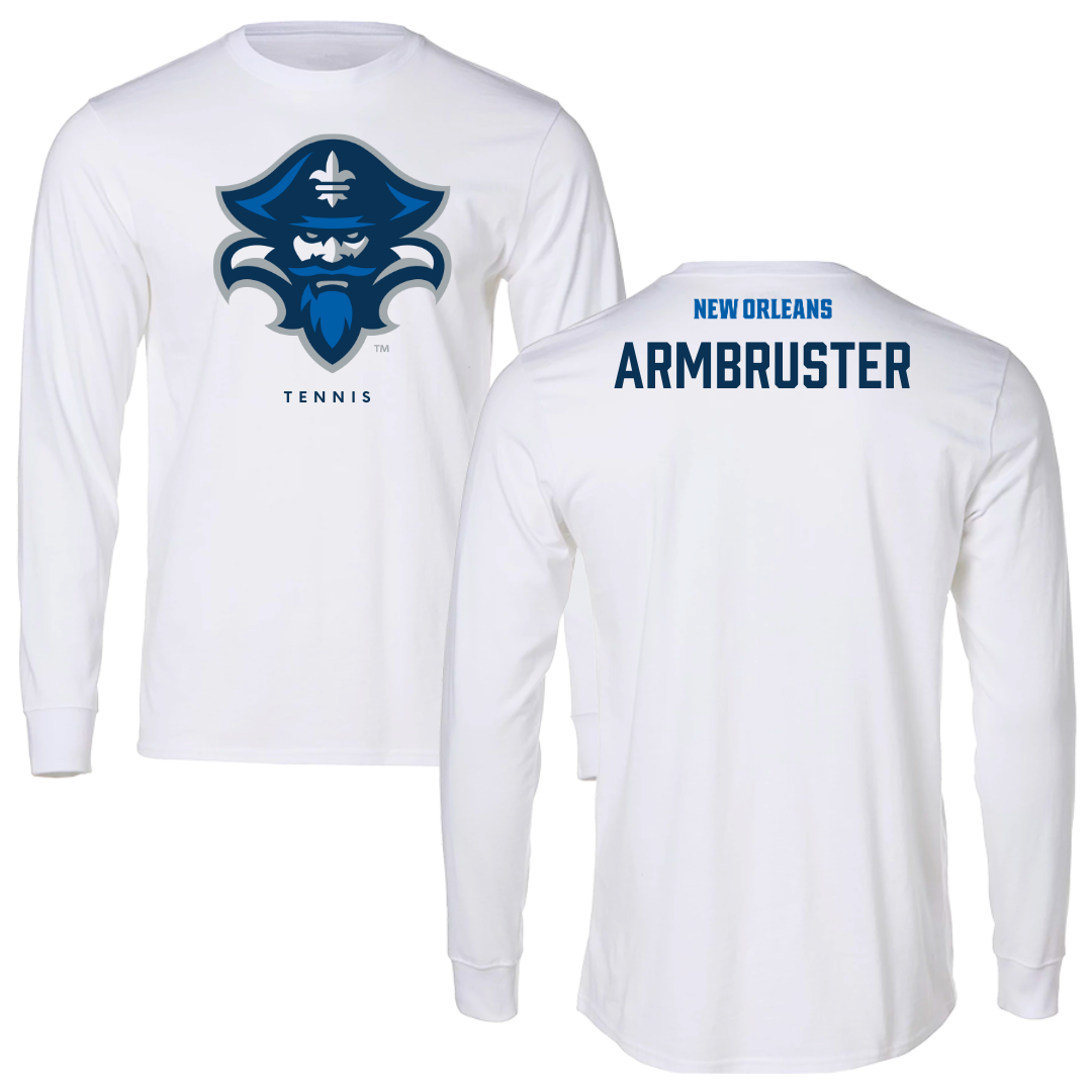University of New Orleans Tennis White Long Sleeve - Matthew Armbruster