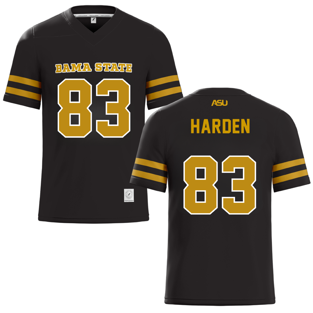 Alabama State University Black Football Jersey - #83 Derick Harden