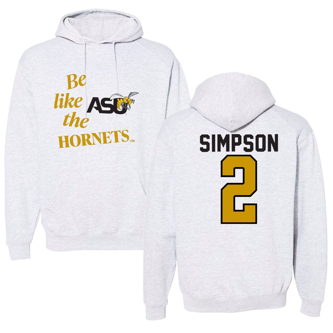Alabama State University Basketball Light Gray Be Like Us Hoodie - #2 micah simpson