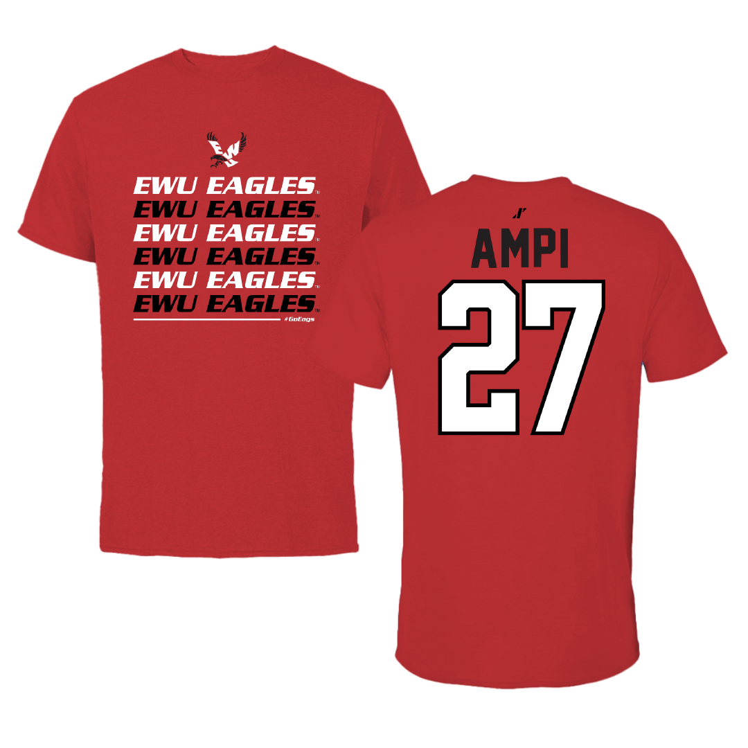 Eastern Washington University Soccer Red General Tee - #27 Ryanne Ampi