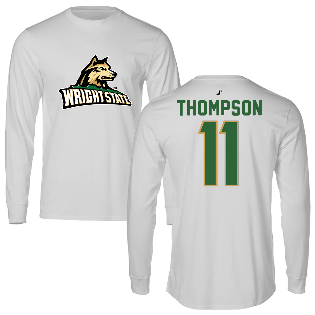 Wright State University Baseball Light Gray Performance Long Sleeve - #11 JJ Thompson