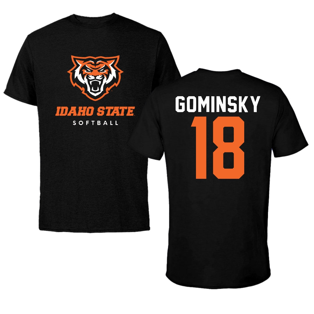 Idaho State University Softball Black Performance Tee - #18 Kendra Gominsky