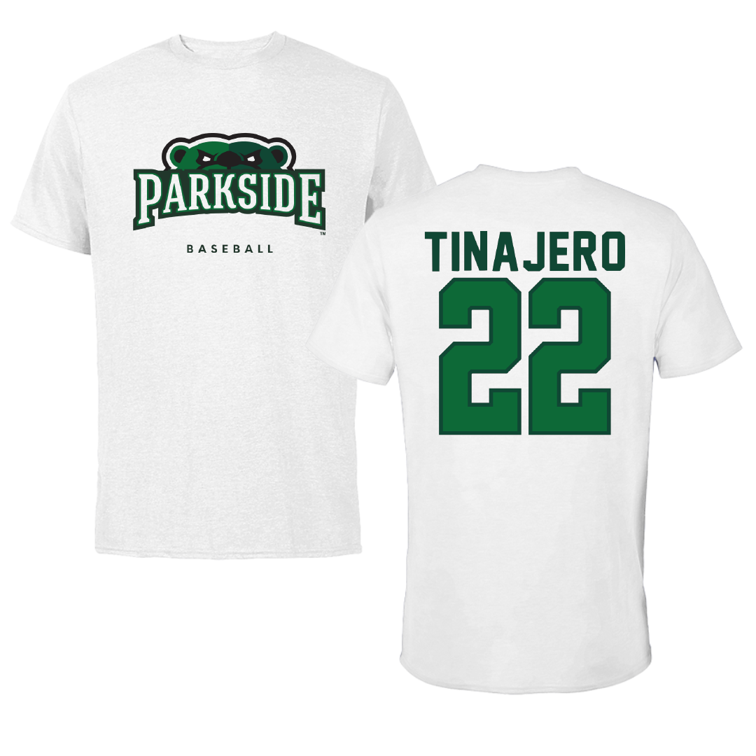 University of Wisconsin-Parkside Baseball White Performance Tee - #22 Nicholas Tinajero