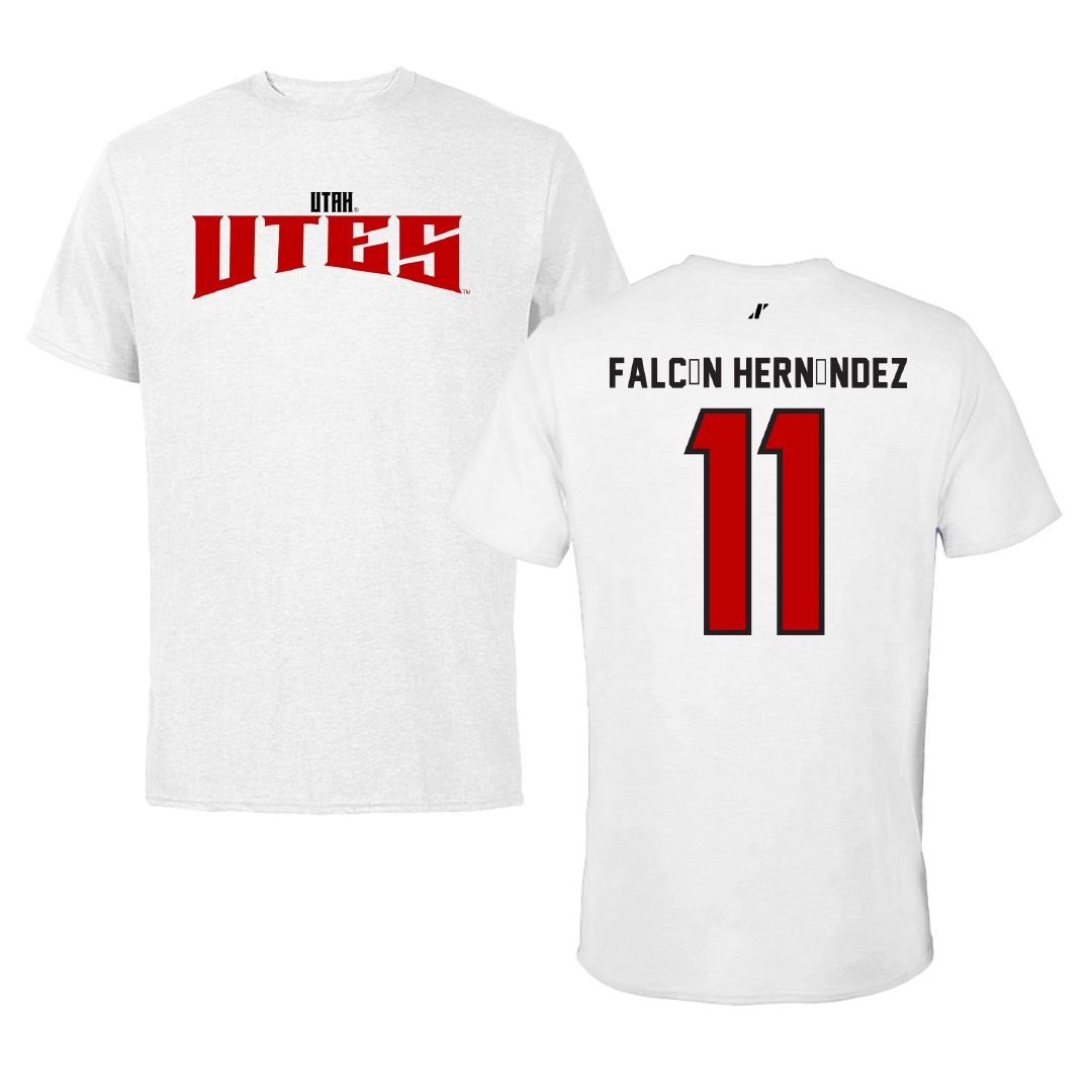 University of Utah Basketball White Classic Tee - #11 Daniela Falcón Hernández