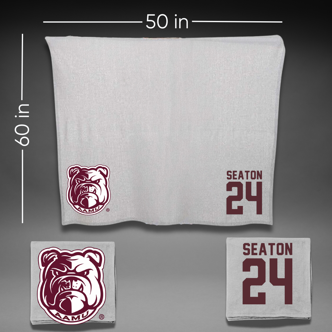 Alabama A&M University Baseball Gray Bulldog Blanket - #24 Avery Seaton
