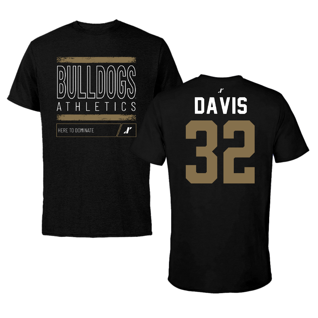 Bryant University Baseball Black Dominate Performance Tee - #32 Zach Davis