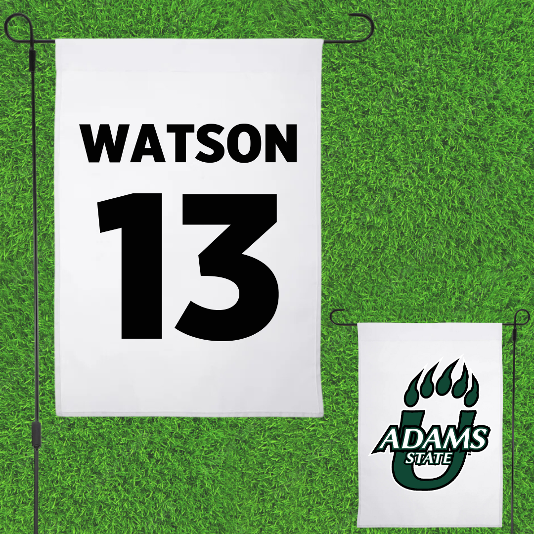 Adams State University Basketball White Garden Flag - #13 Celina Watson