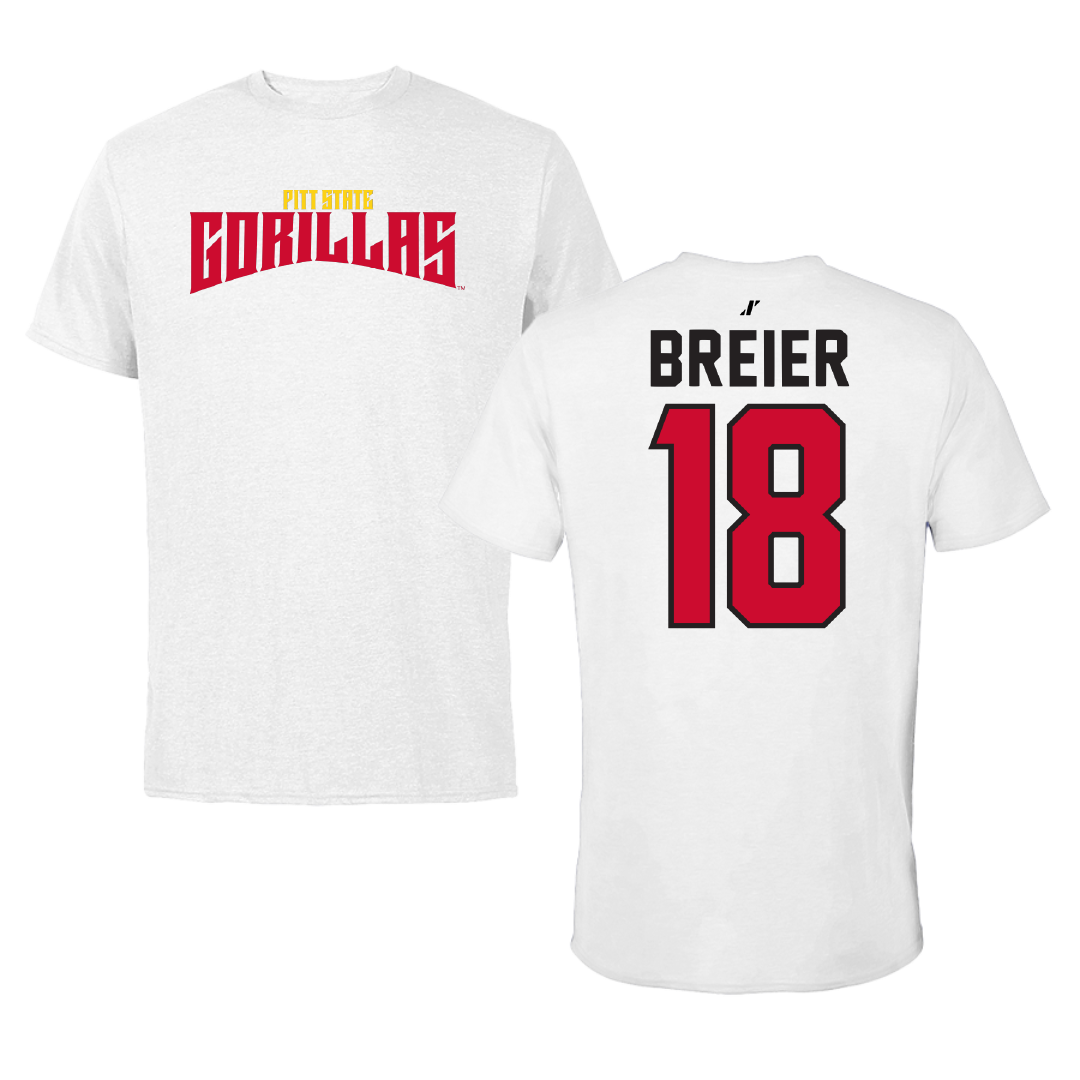 Pittsburg State University Volleyball White Classic Tee - #18 Emma Breier