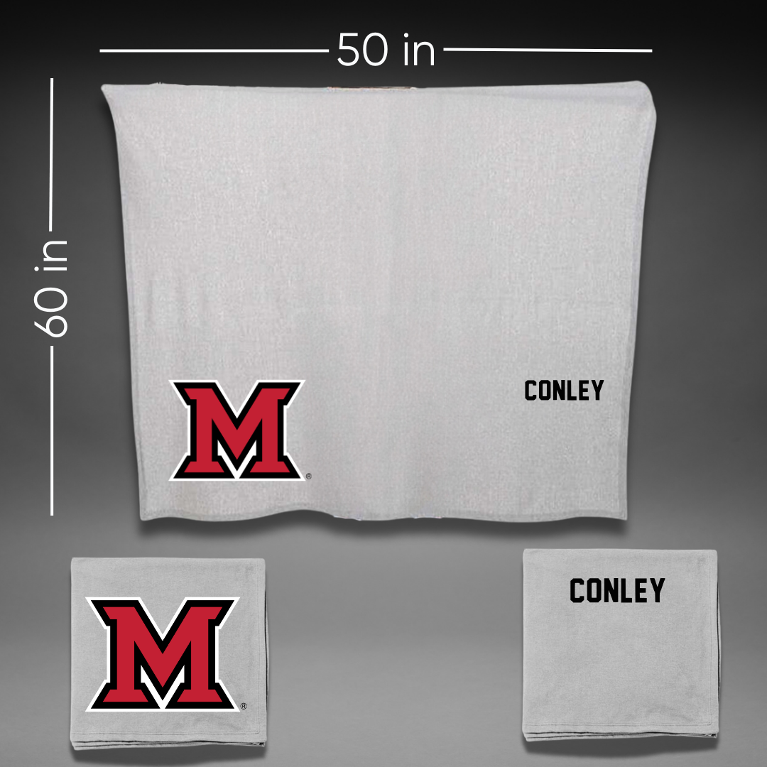 Miami University (Ohio) Swimming & Diving Gray Blanket - Audrey Conley