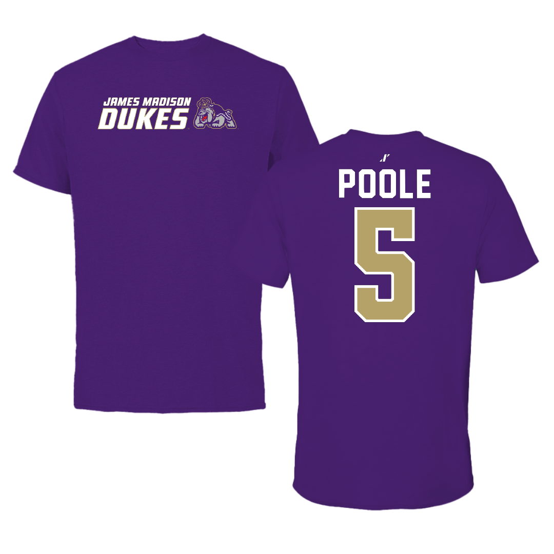 James Madison University Baseball Purple General Tee - #5 Nicholas Poole