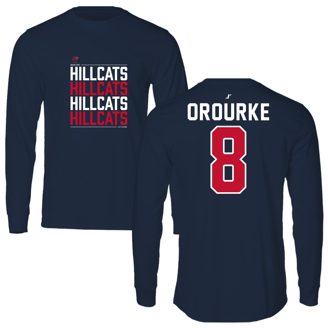 Rogers State University Soccer Navy General Performance Long Sleeve - #8 Brandon ORourke