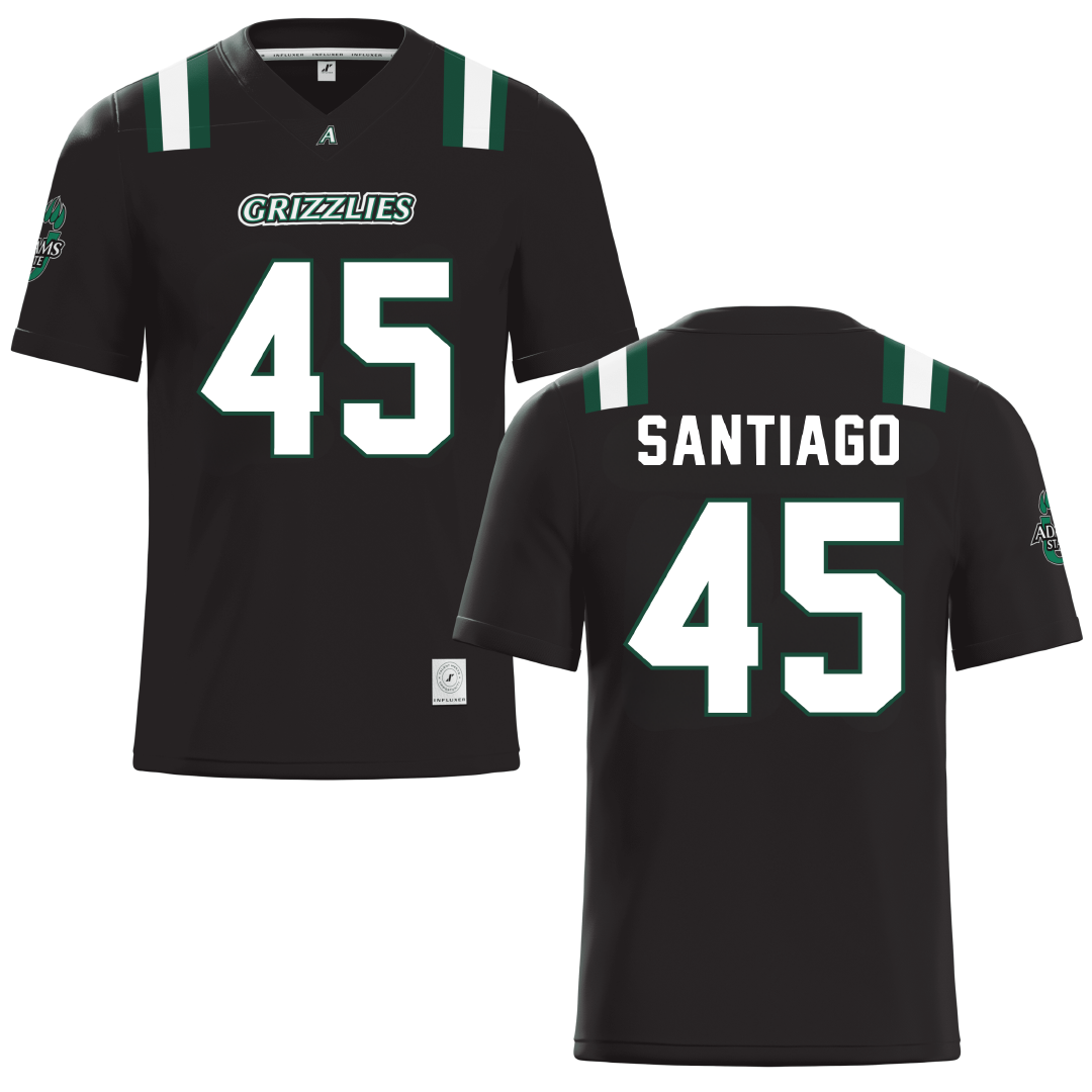 Adams State University Black Football Jersey - #45 Ricardo Santiago