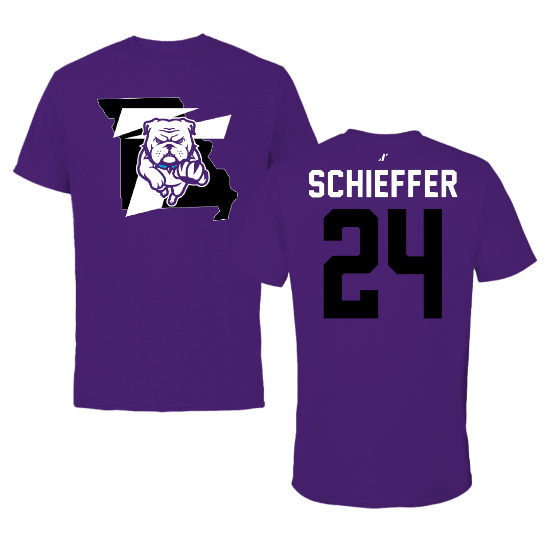 Truman State University Baseball Purple State Tee - #24 Gavin Schieffer
